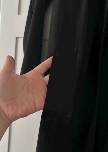 38 Beden siyah Renk Siyah Uzun Kadın Trençkot Düğmeli