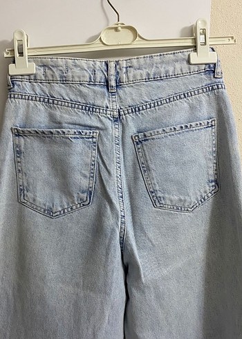 Mavi wide lige Kadın Kot Pantolon - Görsel 4