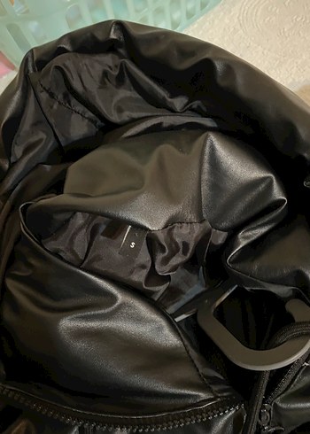 Siyah Deri Kadın Kışlık Mont - Görsel 5