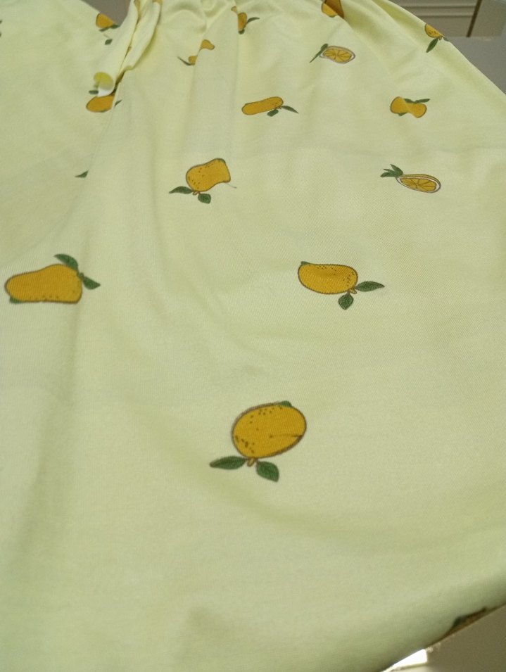 Sarı Baskılı Rahat Kesim Kadın Pijama Altı - Görsel 2