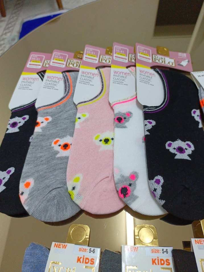 Kız Çocuk Çok Renkli Pamuklu Desenli Çoraplar ve kadın çorap - Görsel 2