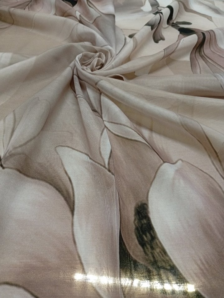 Bej Gri Desenli Kadın şal - Görsel 2