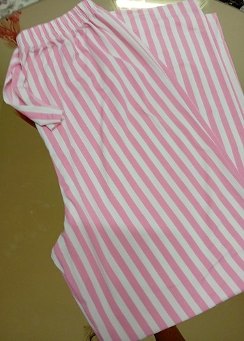 Pembe Çizgili kadın pijama - Görsel 3