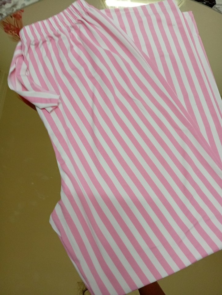 Pembe Çizgili kadın pijama - Görsel 3