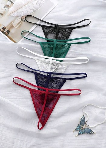 Nakışlı Bohem Vintage Kadın Tanga giyilmiş 1 günlük