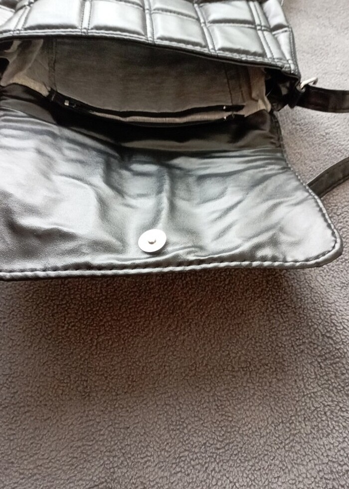 Siyah deri omuz çantası  - Görsel 4