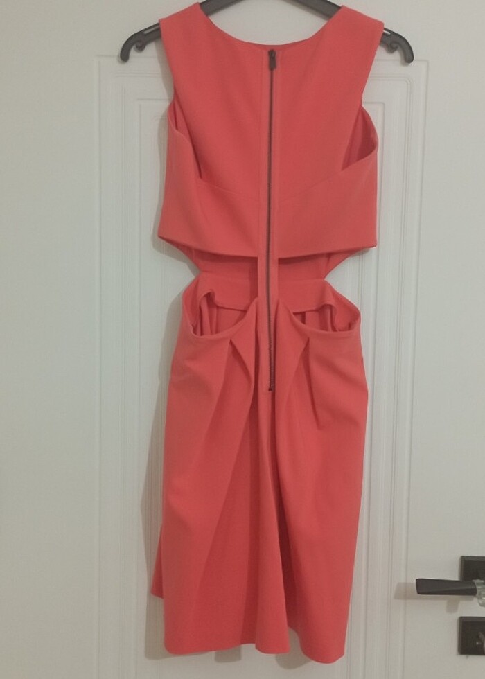 Nar çiçeği pencere detaylı şık elbise - Görsel 2