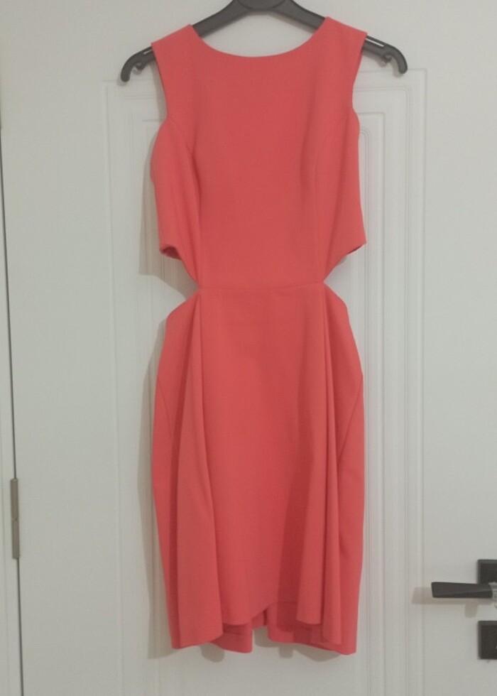 Nar çiçeği pencere detaylı şık elbise - Görsel 4