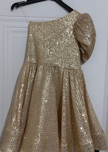 Parlak Altın Çocuk Abiye / Mezuniyet Elbise - Görsel 4