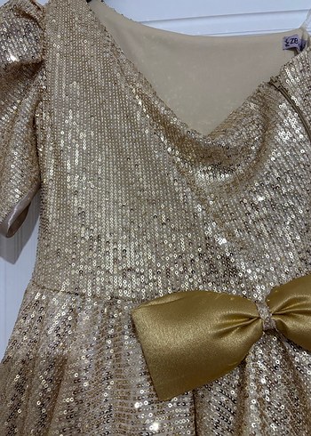 Parlak Altın Çocuk Abiye / Mezuniyet Elbise - Görsel 6