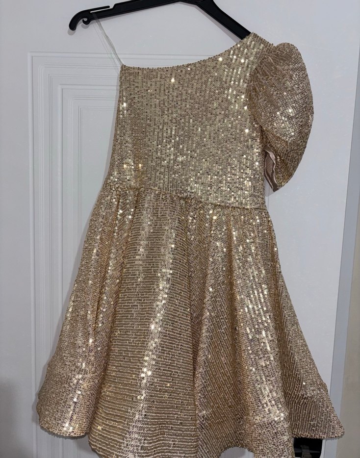 Parlak Altın Çocuk Abiye / Mezuniyet Elbise - Görsel 2