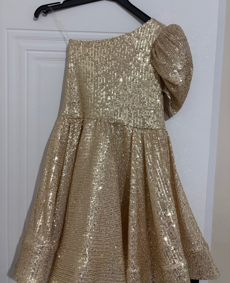 Parlak Altın Çocuk Abiye / Mezuniyet Elbise - Görsel 4