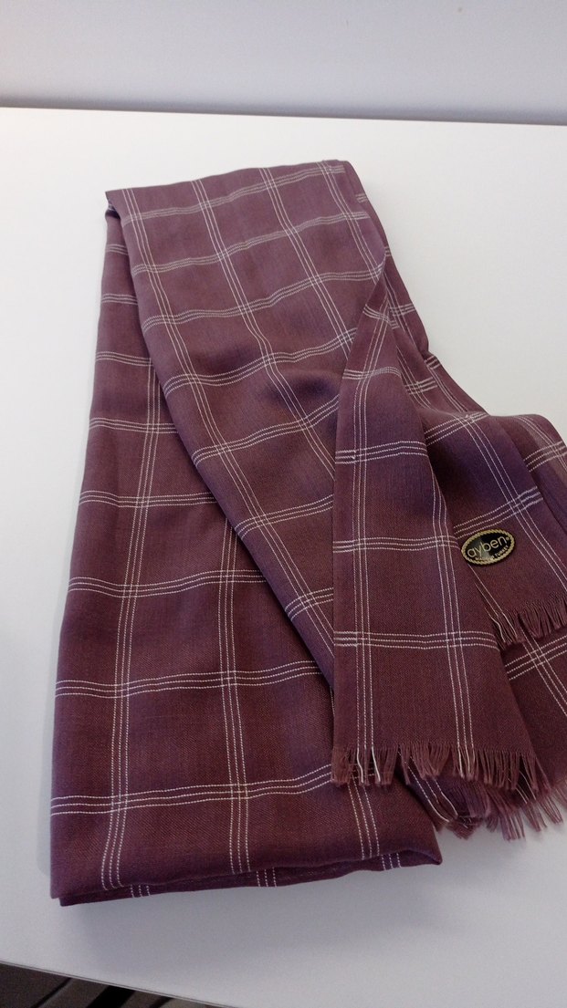 mor Kareli Uzun Şal - Görsel 3