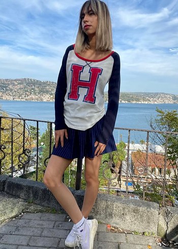 s Beden mavi Renk Tommy Hilfiger Kadın Uzun kollu Tişört
