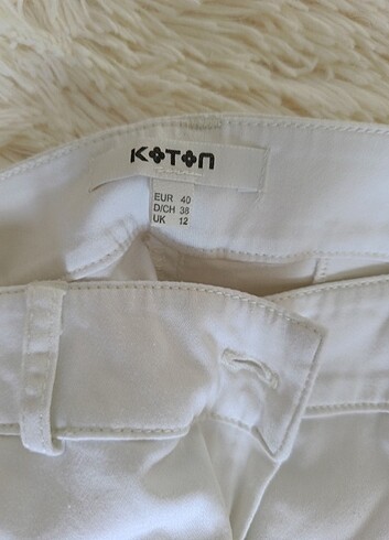 Koton Beyaz Kumaş Pantolon 
