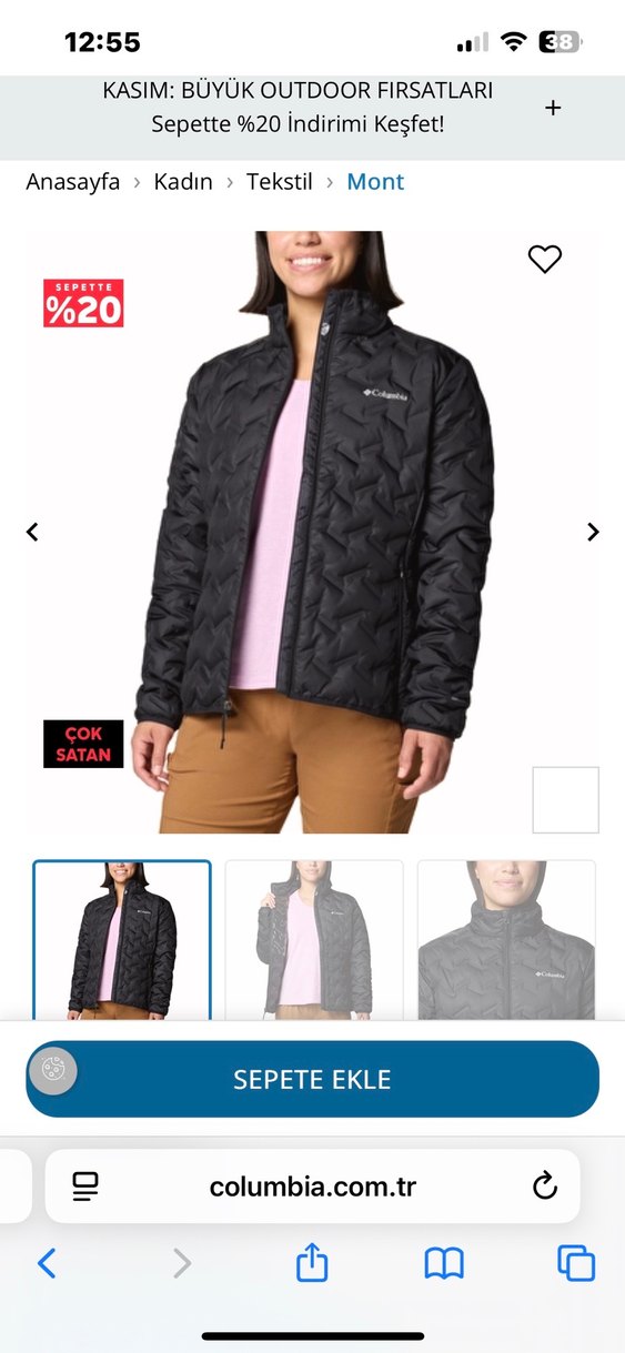 Columbia Siyah Kadın Fermuarlı Mont - Görsel 2