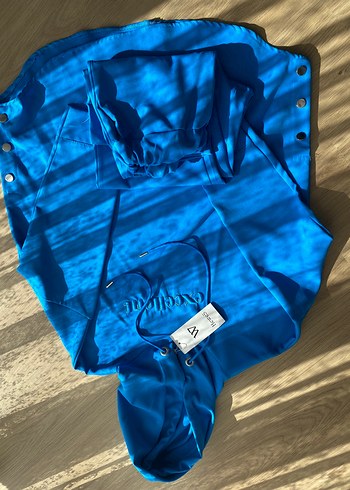 Diğer Parlak Mavi Kapüşonlu Erkek Sweatshirt ve Eşofman