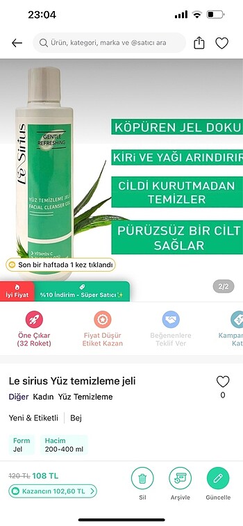 Beden Renk Le sirius Cilt bakım seti Orjinal ambalaj