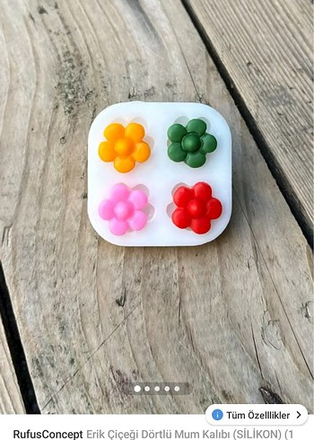 Beden Renk Kalanchoe Çiçeği Dörtlü Mum Kalıbı