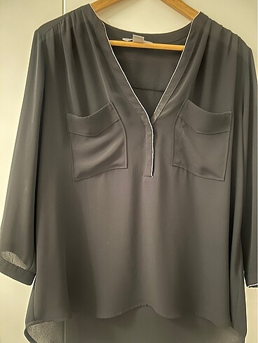 H&M Siyah Şifon Gömlek