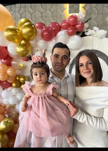 Pembe Kız Çocuk Fırfırlı Askılı Elbise - Görsel 2