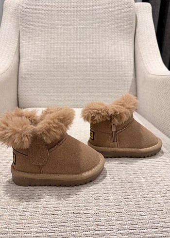 Kız Çocuk kahverengi Süet Kürk Detaylı Bot - Görsel 2