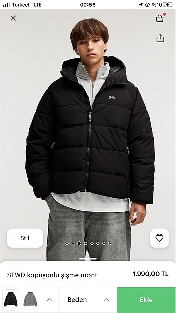 Pull and bear erkek şişme mont