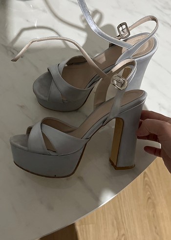 Nine West Sik Acik Gri Platform