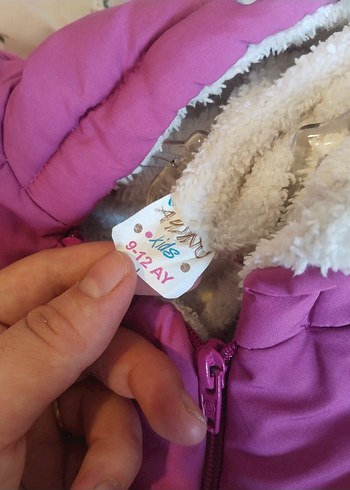 Renkli Baskılı Pembe Bebek Kış Tulumu - Görsel 3