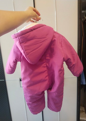 Renkli Baskılı Pembe Bebek Kış Tulumu - Görsel 2