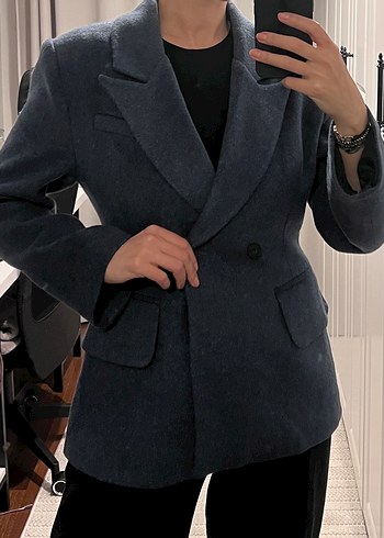 Mavi Kadın tek düğmeli kaşe Blazer Ceket - Görsel 5