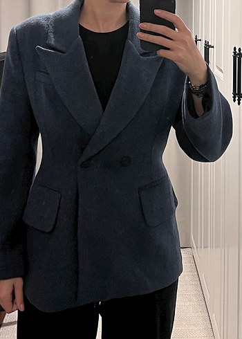 Mavi Kadın tek düğmeli kaşe Blazer Ceket - Görsel 7