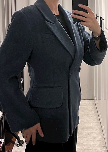 Mavi Kadın tek düğmeli kaşe Blazer Ceket - Görsel 6