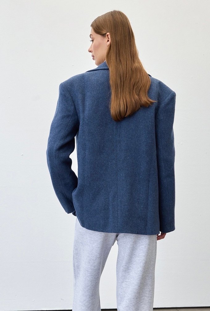 Mavi Kadın tek düğmeli kaşe Blazer Ceket - Görsel 2