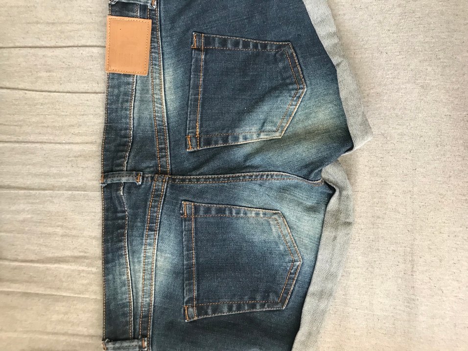 Kadın lacivert mini Kot Şort - Görsel 3