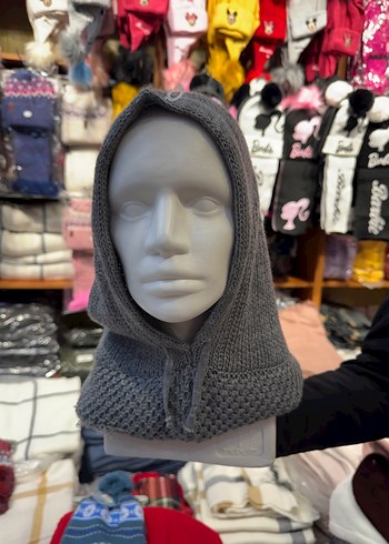 Gri Örgü Kadın Bere - Görsel 2