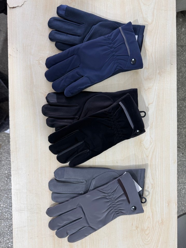 Siyah Biker Tarzı Polar Eldiven - Görsel 2