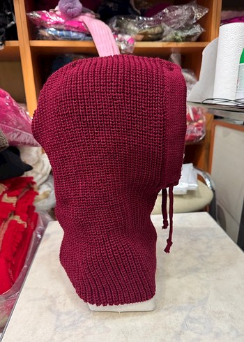 Bordo Örgü Kadın Bere - Görsel 2