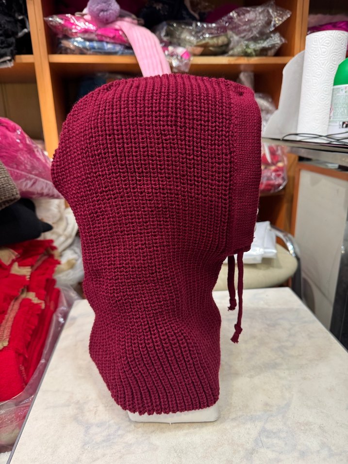 Bordo Örgü Kadın Bere - Görsel 2