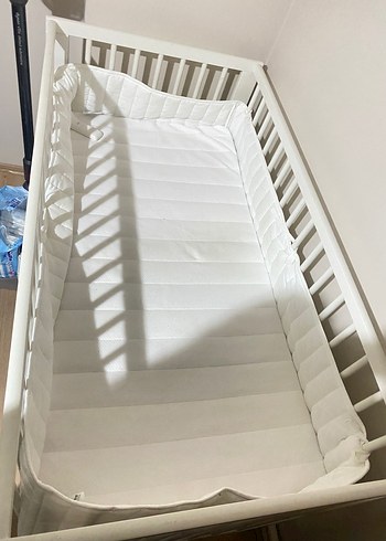 Beyaz Bebek Beşiği ve Sepeti - Görsel 5