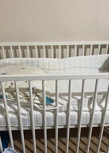 Beyaz Bebek Beşiği ve Sepeti - Görsel 2