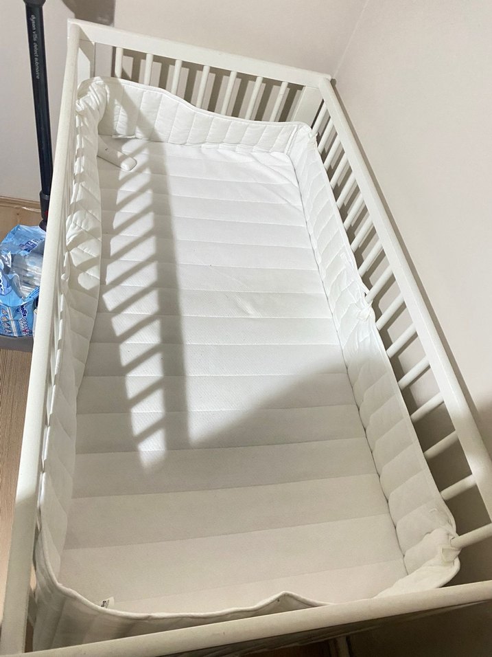 Beyaz Bebek Beşiği ve Sepeti - Görsel 5