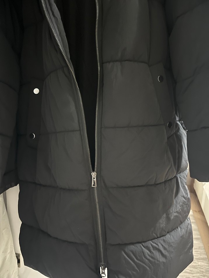 Fermuarlı Siyah Kadın Kışlık  Mont - Görsel 2