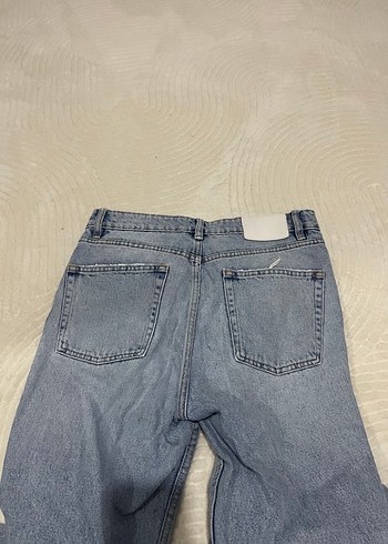 38 Beden mavi Renk Gri Mavi Midi Boy Kadın Denim Jean