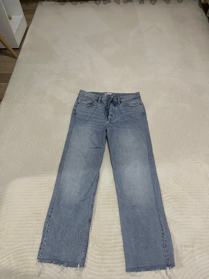 Gri Mavi Midi Boy Kadın Denim Jean - Görsel 3