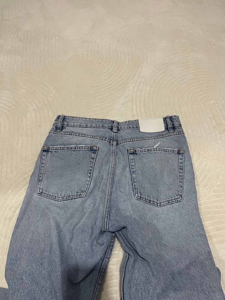 Gri Mavi Midi Boy Kadın Denim Jean - Görsel 5