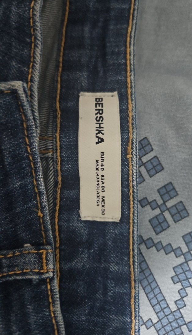 Düğmeli Mavi Rahat Kesim Kadın Kot Şort - Görsel 2