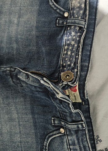 Kadın Mavi Mini Yıldızlı y2k Kot Şort - Görsel 2