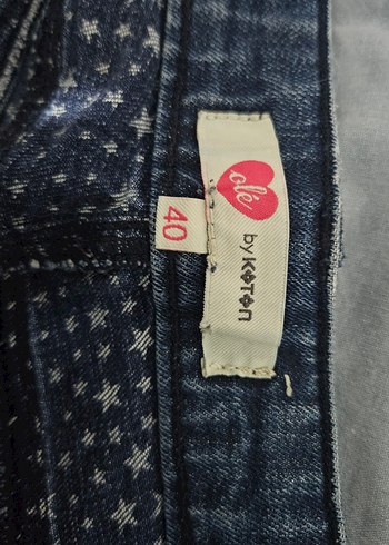 Kadın Mavi Mini Yıldızlı y2k Kot Şort - Görsel 4