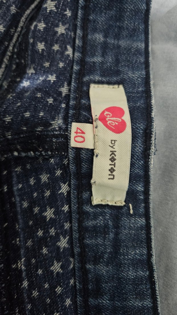 Kadın Mavi Mini Yıldızlı y2k Kot Şort - Görsel 4